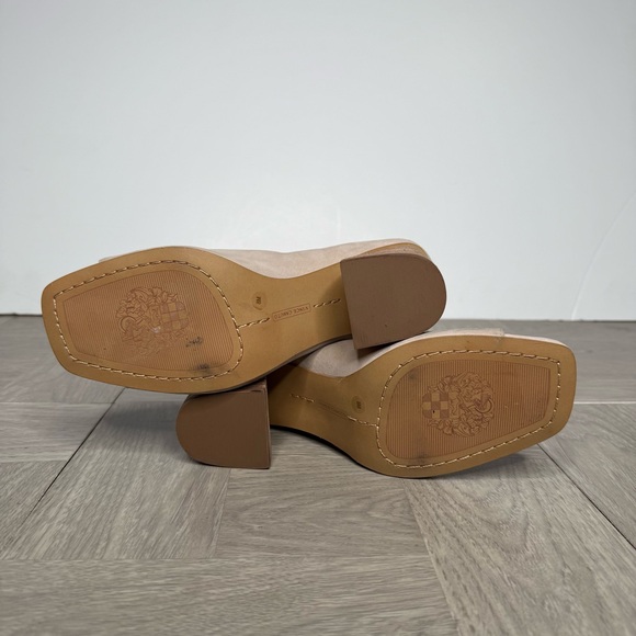 Vince Camuto Nahara Gray Tan Suede Heeled Sandal 8M - Picture 8 of 9